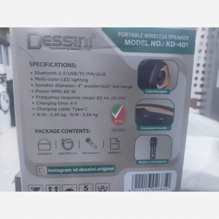 اسپیکر بلوتوثی قابل حمل دسینی مدل KD-401